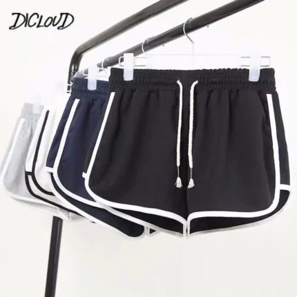 DICLOUD Fashion Summer Casual Shorts Woman Stretch High Waist Booty Shorts Female Black White Loose Beach Sexy Short S-XXL