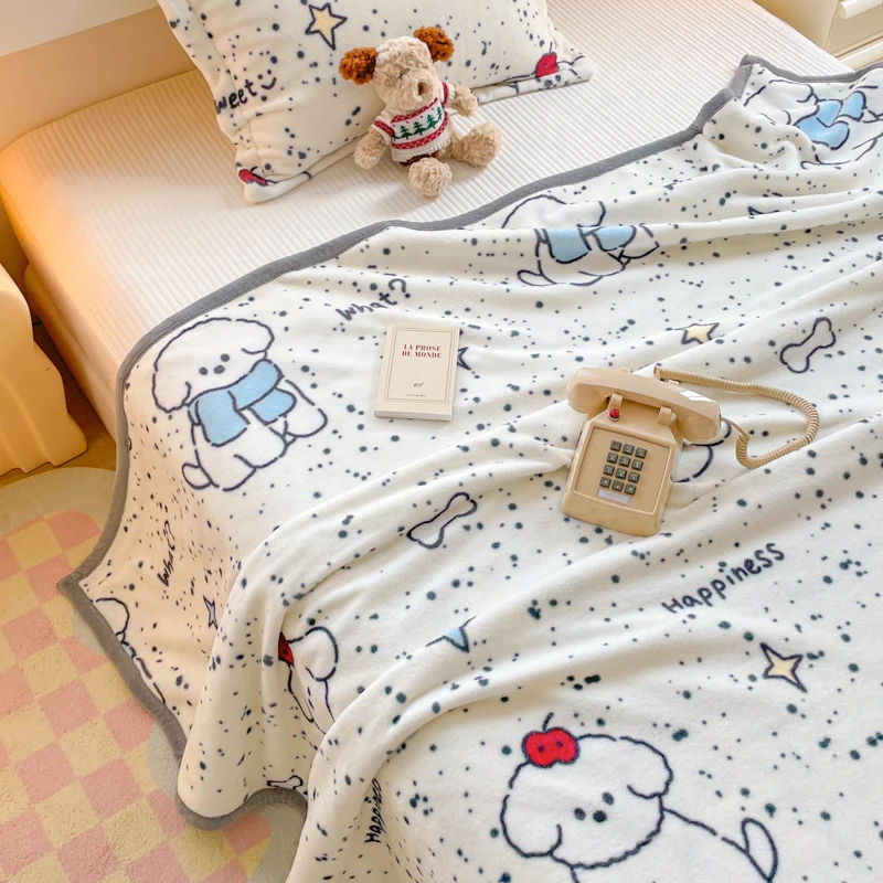 YanYangTian 2024 New Thin blanket sofa cover bedding Cute puppy print Autumn Winter warm comforter Home and decoration - Image 2