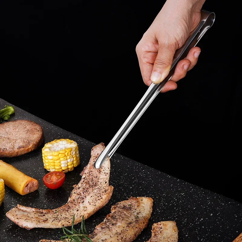 Stainless Steel Grill Tongs Food Clip BBQ Steak Clip Bread Tong Cooking Utensils Party Non-Slip Kitchen Gadgets Accessories BBQ - Image 3