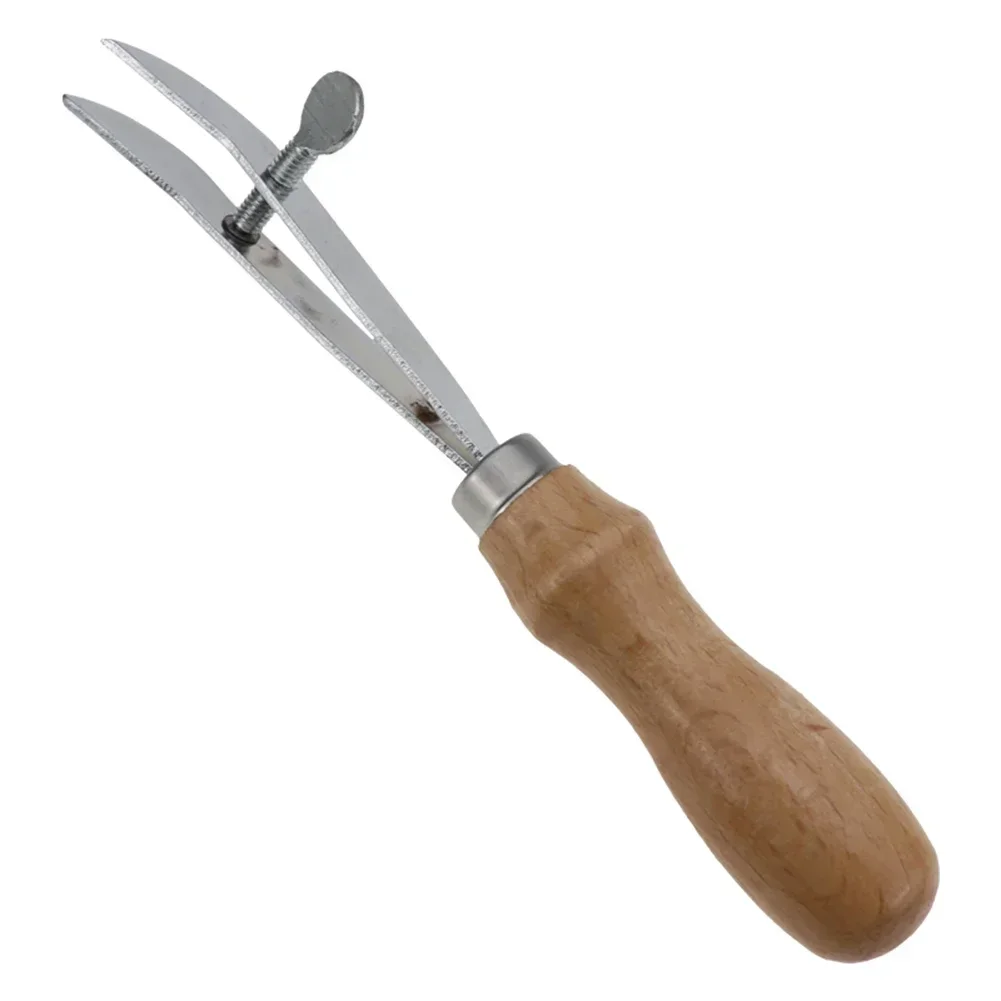Adjustable Leather Edge Creaser Scriber Crimping Scalloped Crimper Wood Press Line Craft Tool For DIY Handmade Stitching Groover - Image 2