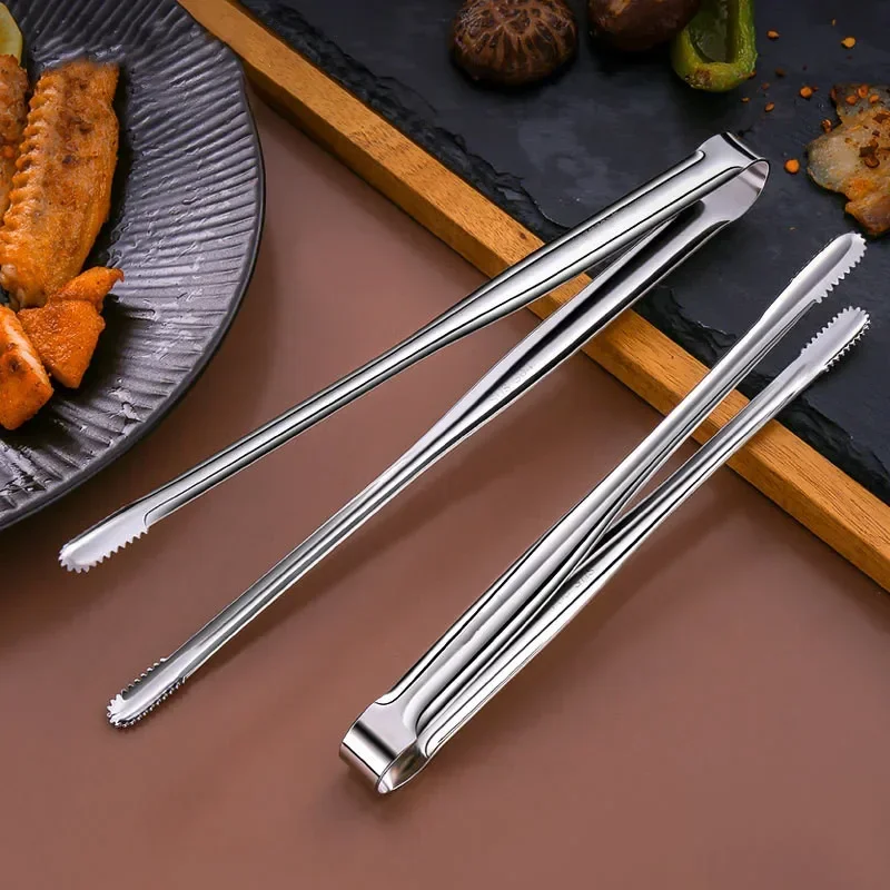 Stainless Steel Grill Tongs Food Clip BBQ Steak Clip Bread Tong Cooking Utensils Party Non-Slip Kitchen Gadgets Accessories BBQ - Image 5