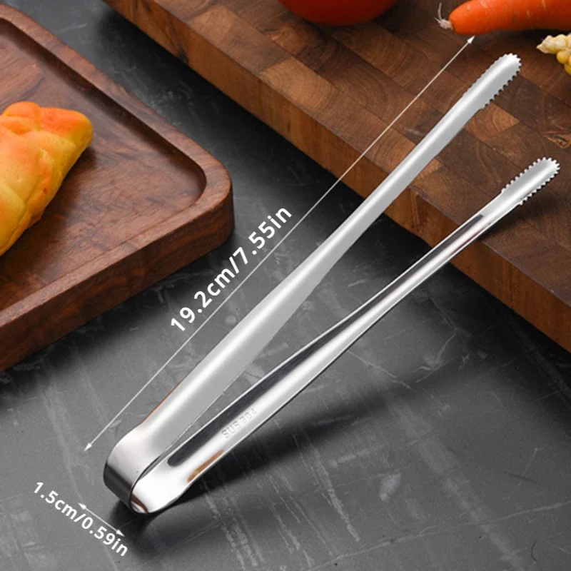 Stainless Steel Grill Tongs Food Clip BBQ Steak Clip Bread Tong Cooking Utensils Party Non-Slip Kitchen Gadgets Accessories BBQ - Image 6