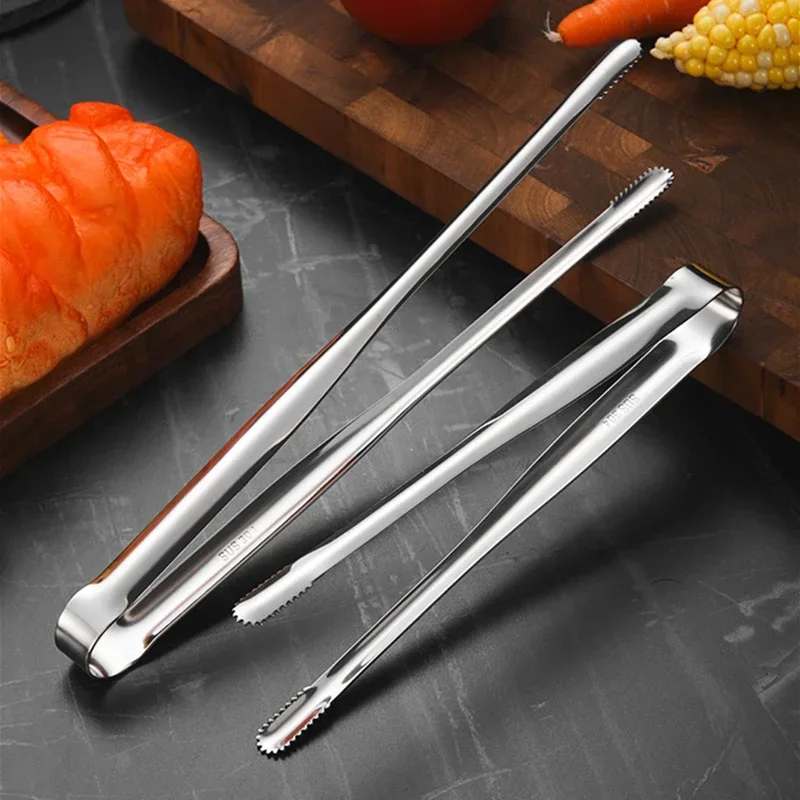 Stainless Steel Grill Tongs Food Clip BBQ Steak Clip Bread Tong Cooking Utensils Party Non-Slip Kitchen Gadgets Accessories BBQ - Image 4