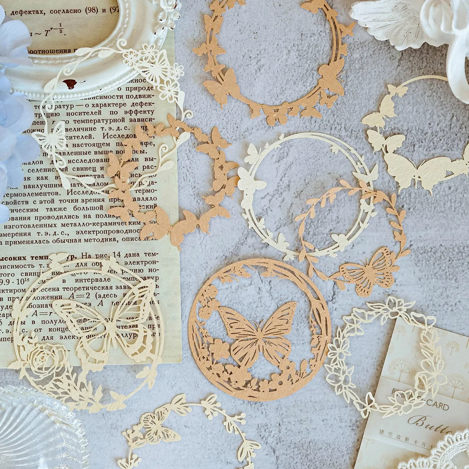 10pcs Hollow Frame Card Package for Vintage Handbook Decoration Collage Material Scrapbook Planner Journal Art Handmade Crafts - Image 5