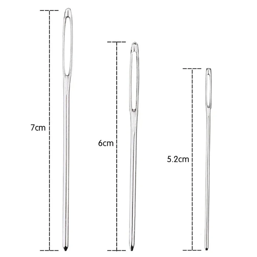 9pcs Large Eye Needles DIY Crafts Tools Stainless Steel Cross Stitch Knitting Yarn Sewing Hand Crochet Hook Set Kit - Image 4