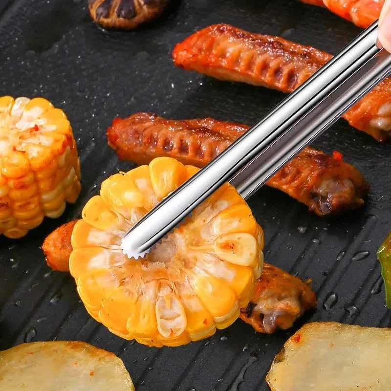 Stainless Steel Grill Tongs Food Clip BBQ Steak Clip Bread Tong Cooking Utensils Party Non-Slip Kitchen Gadgets Accessories BBQ - Image 2
