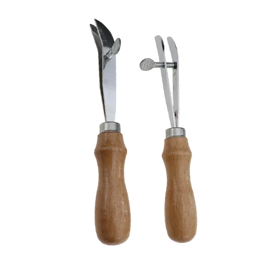 Adjustable Leather Edge Creaser Scriber Crimping Scalloped Crimper Wood Press Line Craft Tool For DIY Handmade Stitching Groover